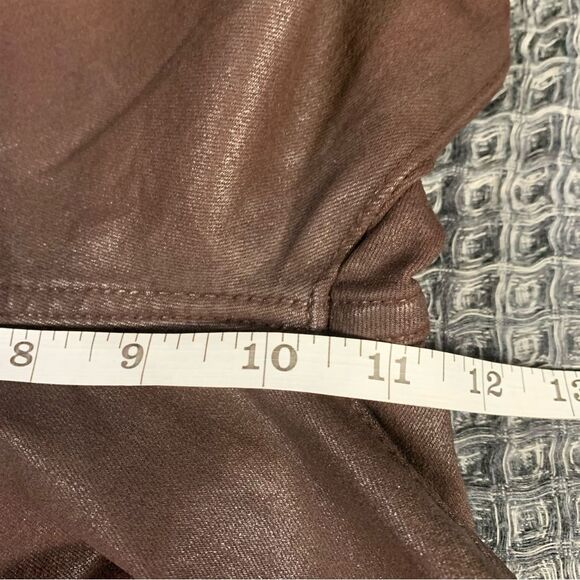 7 FOR ALL MANKIND Coated Brown Ankle Super Skinny High Waist Jeans Waist 25 #773 - Picture 12 of 14